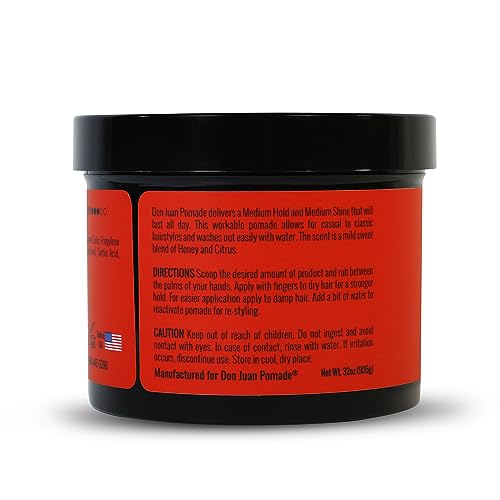 Don Juan Pomade 32oz - Medium Hold & Shine Water Based Honey Citrus Scent - Variation of THIS listing