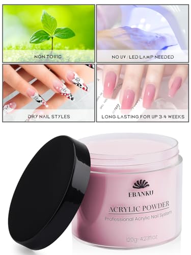 Acrylic Powder Set Nude Pink Milky White Clear 4 Colors - 4.23oz Each