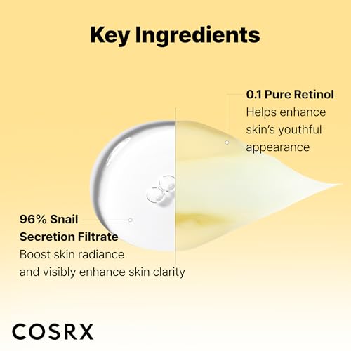 COSRX Snail 96% Mucin Essence & Retinol 0.1% Cream Set - 3.38 Fl Oz Pack of 2