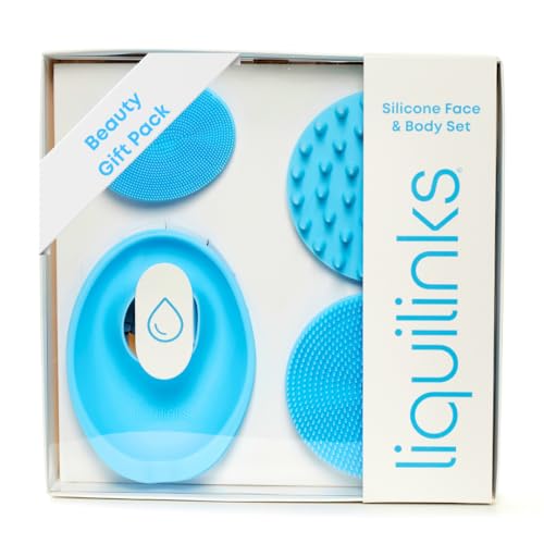 Silicone Spa Gift Set for Face & Body - Sky Blue Beauty Kit with Buffers & Exfoliator - Hypoallergenic, Durable, All Skin Types