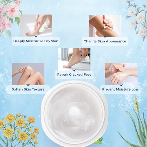 OUKEYA Urea Cream Intensive Foot, Hand & Body Cream for Very Dry, Cracked, Rough Skin on Heels, Knees & Elbows (12.35 Ounce)