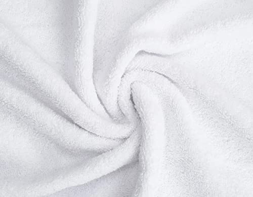 White Organic Cotton Washcloths Pack of 6 - Luxurious, Ultra-Absorbent Face Towels