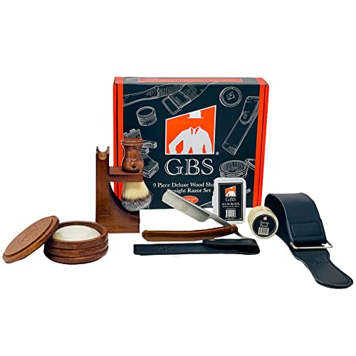 Men's Wooden Shaving Set with Razor, Brush & Strop - Professional Grooming Kit