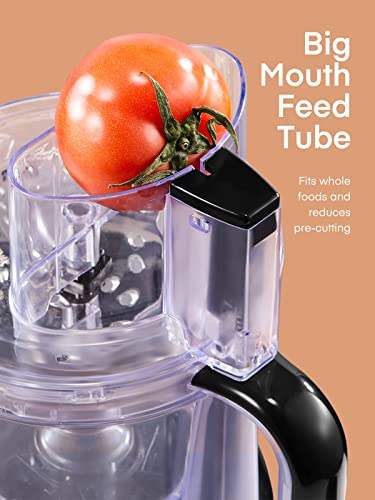 FOHERE 12-Cup Electric Food Processor with 2-in-1 Feed Chute, BPA-Free Stainless Steel, Multi-Function Kitchen Appliance