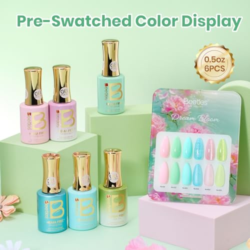 Beetles Dream Bloom Pastel Gel Polish Set, 15ml, B - Pink Blue Green | HEMA-Free