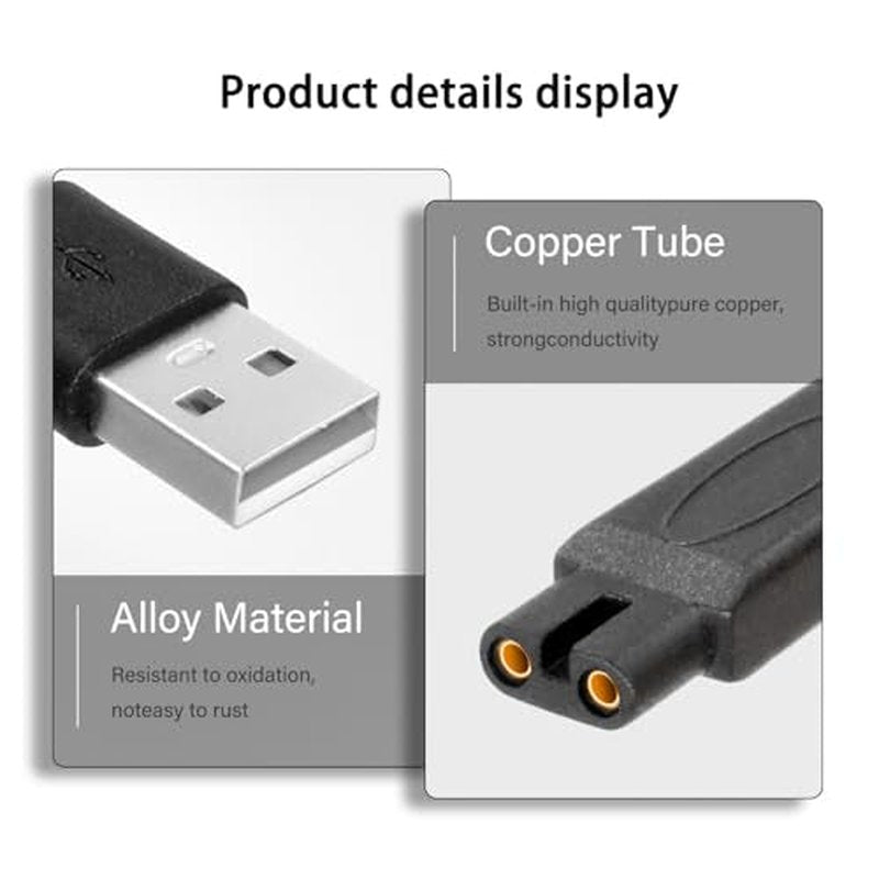 2PCS USB Charging Cable Compatible with Freebird Head Shaver, FlexSeries Shaver Charger Cord Replacment