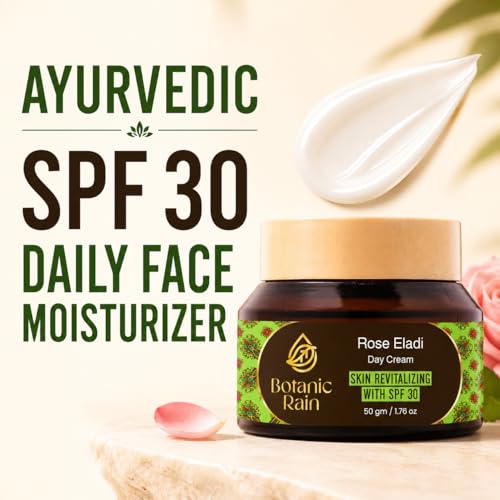 Ayurvedic Face Moisturizer SPF 30 with Rose Eladi - Daily Hydration 1.76 Oz