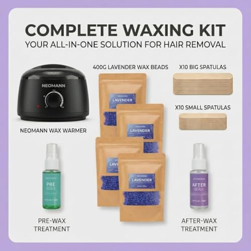 Painless Waxing Kit for Sensitive Skin - 24 Pack 1.46 oz - Men Women
