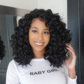 Ocean Wave Crochet Hair 14 Inch 8 Packs - Natural Black Deep Wave Synthetic Braiding Extensions - Variation of 1B / 14 Inch