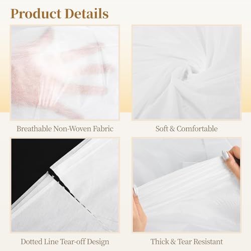 White Disposable Massage Bed Sheets 71x31.5 inch - Hygienic Cover for Spa & Beauty