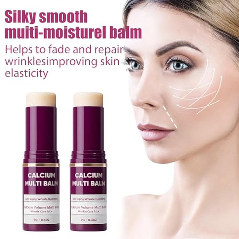 Cemenrete Calcium Multi Balm, Calcium Volume Multi Balm, Wrinkle Core Stick, Korean Collagen Moisturing Stick, Anti-aging, Hydrating, Suitable for Eyes, Face, Neck£¨2Pcs£©