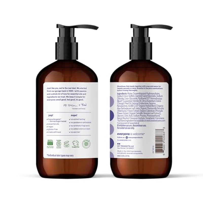 Everyone Liquid Hand Soap, 12.75 Ounce (Pack of 1), Lavender and Coconut, made with Essential Oils for kitchen and bathroom