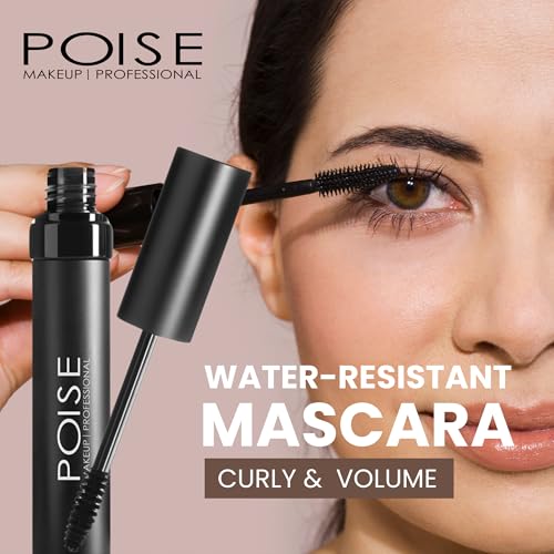 POISE Waterproof HD Mascara - Long-Lasting, Volumizing & Smudge-Proof Black