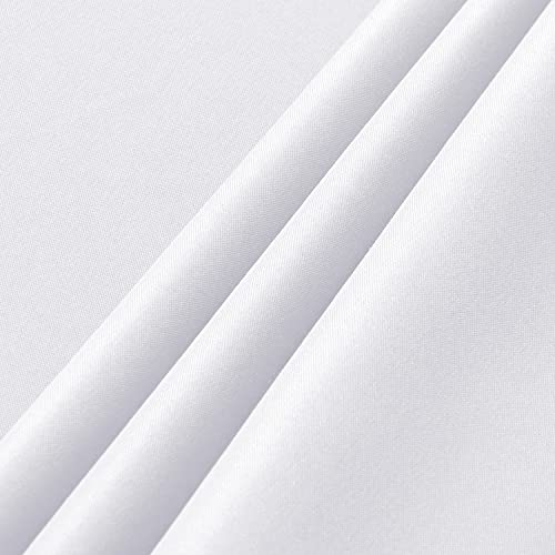 White 6 Pack Table Cloth 90x132 Inch for 6ft Rectangle Tables - Wrinkle & Stain Resistant