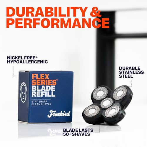 Freebird FlexSeries Razor Blade Refills 1 Pack - No Irritation, ScalpSafe, Compatible with FlexSeries