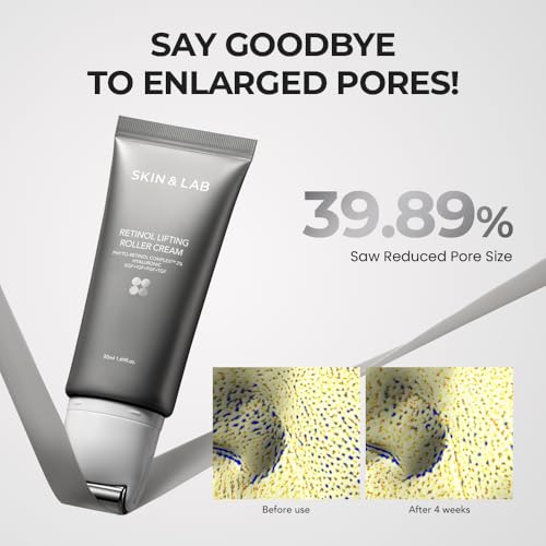 Retinol Lifting Face and Neck Cream with Massage Roller - Anti-Aging, Vegan, Korean Skincare