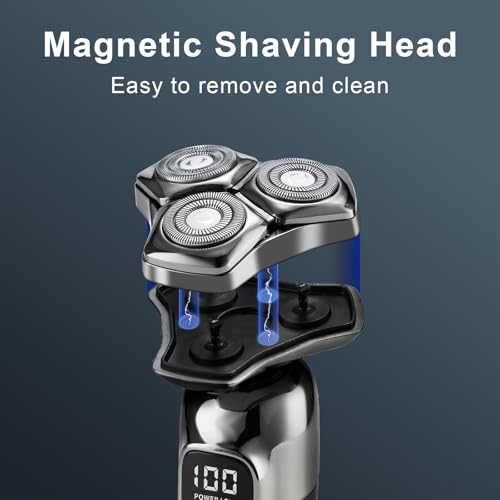 Electric Razor for Men, Shavers for Men Face,Rechargeable Mens Electric Shaver,Waterproof Wet Dry Cordless Razor,with Nose Hair Trimmer, Sideburns Trimmer