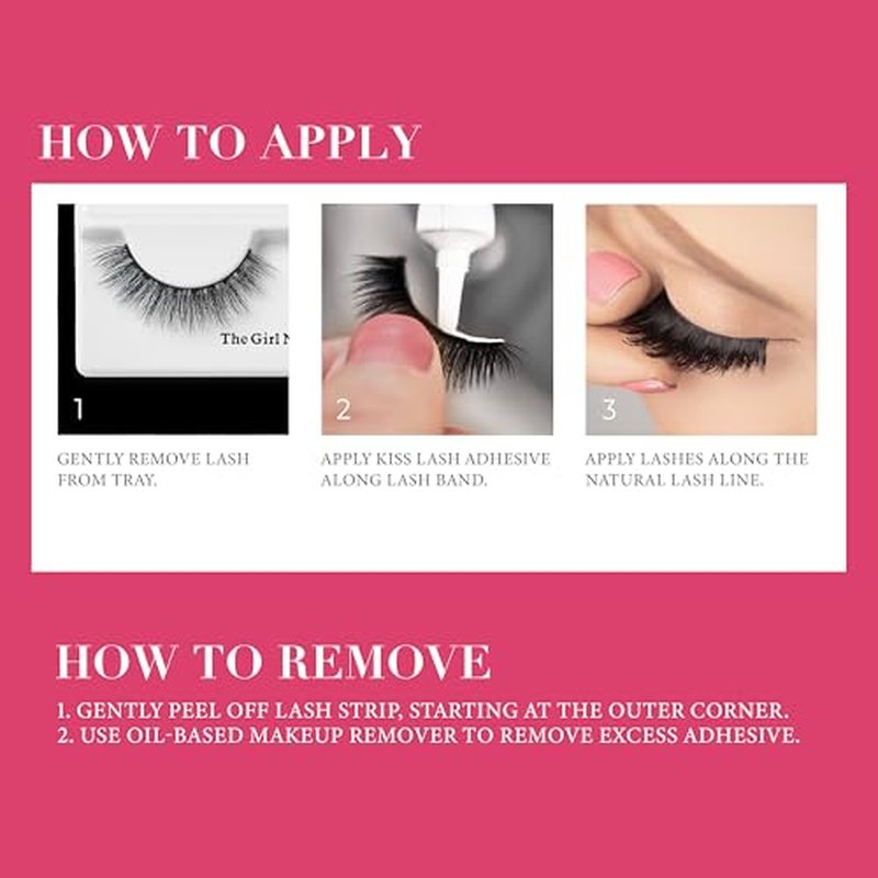 KISS Lash Couture LuXtensions Collection False Eyelashes, Flat Lash Technology, Super Slim Lash Band, Real Lash Extension Fibers, Reusable, Style ¡®Cashmere¡¯, 14mm, 1 Pair Strip Lashes (Pack of 2)