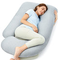 Momcozy Cooling Pregnancy Pillow U Shape Full Body Maternity Pillow - Grey