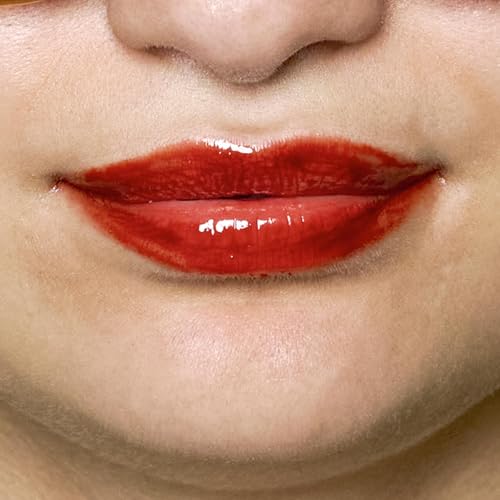 Ellis Faas Glazed Lips Lip Gloss High Pigment Ultra Shiny & Glossy Finish Deep Hydration Lip Stain Color Stick With Plant Seed Oils Non Sticky Perfect for Stained Effect (301 Blood Red)
