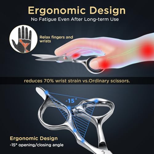 5.5'' Professional Hair Cutting Scissors with Japanese SUS440C Steel - Ergonomic Barber Shears for Salon & Home Use