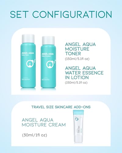 Moisture Skincare Set with Toner & Emulsion - Vegan Korean Skin Care for Dry & Rough Skin