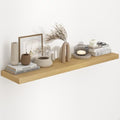 Fun Memories 48-Inch Oak Floating Wall Shelves Set of 1 - Deep Rustic Storage for Bathroom, Living Room, Bedroom, Kitchen