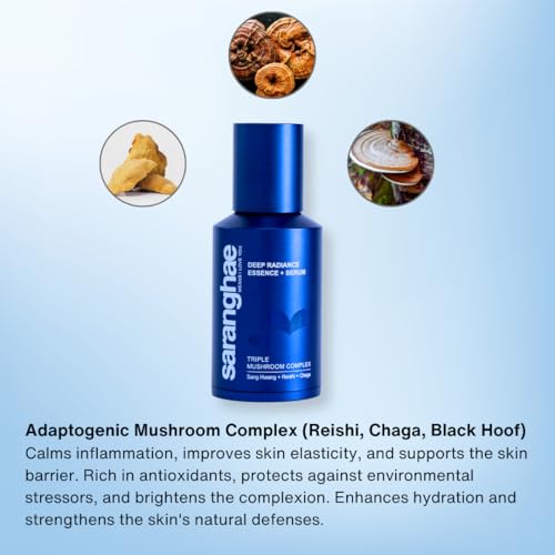 Niacinamide Serum For Uneven Skin Tone, Face Serum with Triple Mushroom Complex: Reishi + Chaga + Sang Hwang for Dry, Damaged Skin -1.5 Ounce by Saranghae