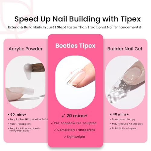 Extra Short Square Nail Tips Kit - 224pcs with Gel Glue & Mini UV Lamp