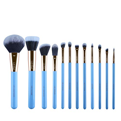 Makeup Brush Set Blue Collection Face and Eye Brush Set of 12
