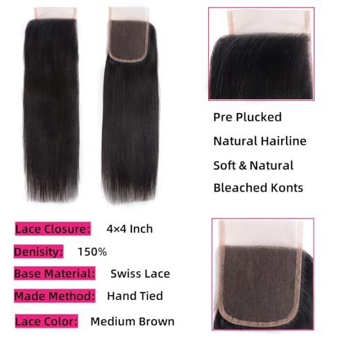 Human Hair Straight Bundles 10 12 Inch Natural Color 4 Pack – Brazilian Virgin Hair