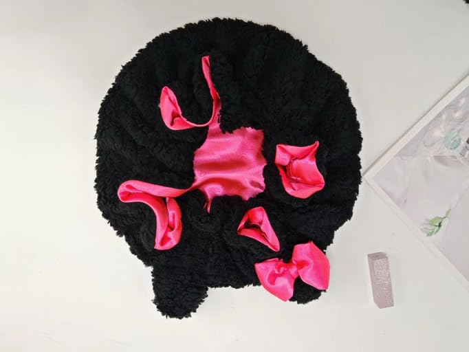 Sleep Cap for Natural Hair - Satin Lined Bonnet with Plush Teddy Fleece