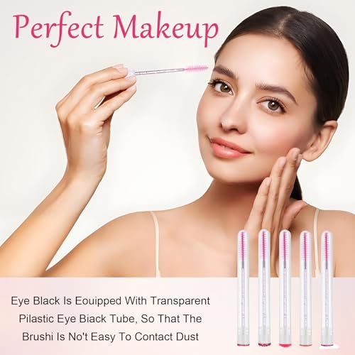 Disposable Eyelash Extension Brush Set with Clear Storage Cases - 200 Multicolor Spoolies & Wands