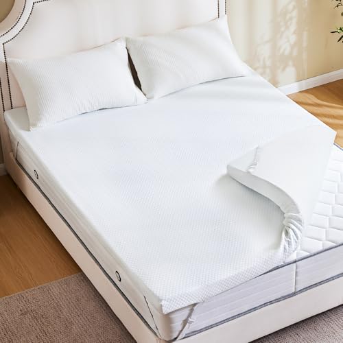 White King Size Memory Foam Mattress Topper 3 Inch - Enhanced Comfort