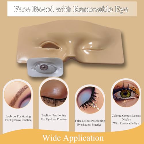 White Makeup Practice Mannequin Face with 3D Reusable Face for Beginners & Artists