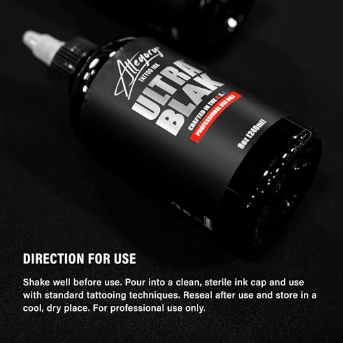Premium Black Tattoo Ink - Allegory Ultra Blak 8 fl oz - Lining & Shading