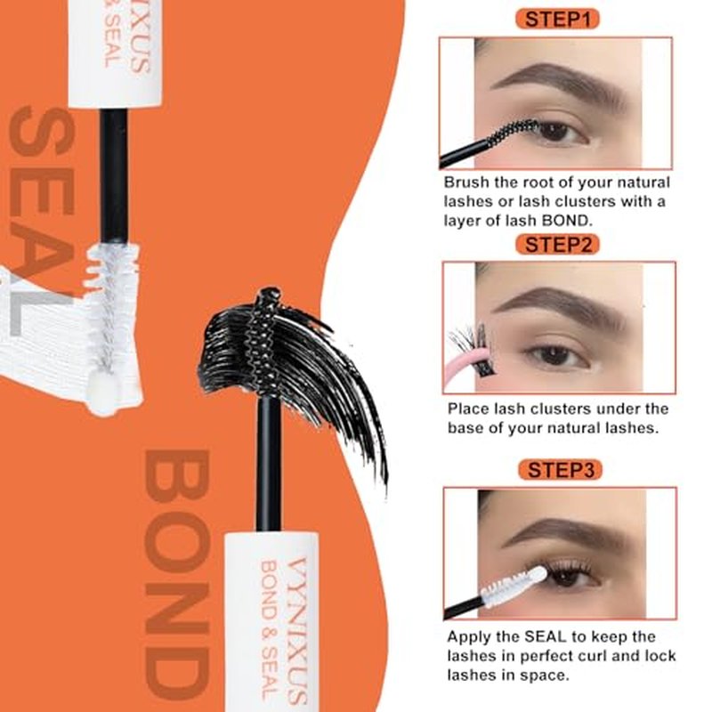 Lash Bond and Seal Waterproof 3-IN-1 Lash Remover for Lash Extensions Lash Glue for Eyelash Clusters DIY Eyelash Extension Remover Lash Cluster Glue Kit Eyelash Remover 15ml (Black)