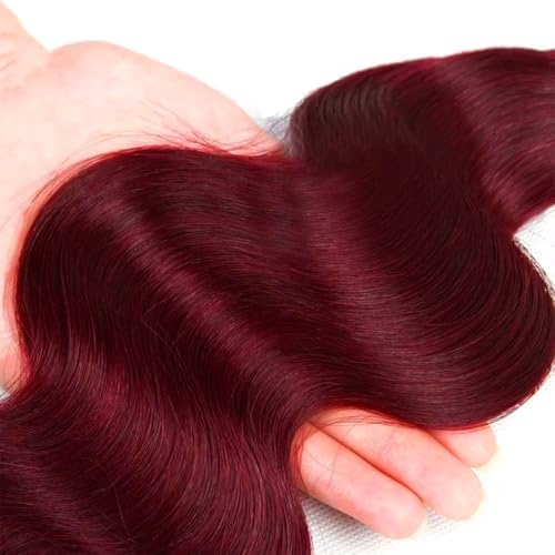 Burgundy Human Hair Extensions 14 Inch Body Wave Double Weft 100g