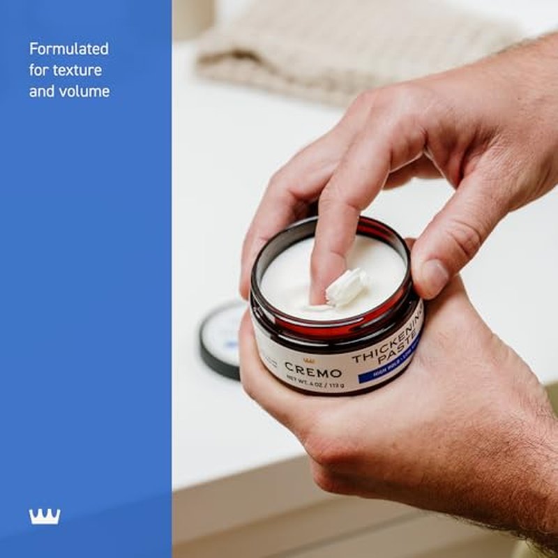 Cremo Hair Thickening Paste for Men - Premium Barber Grade Thickening Paste, High Hold and Low Shine, Hair Styling 4 Oz