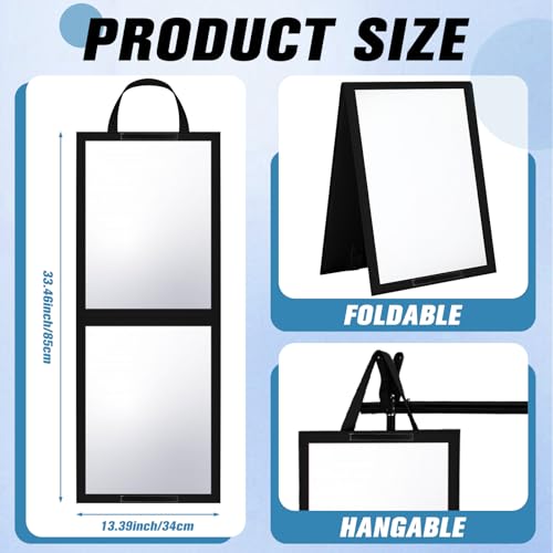 GlikCeil Black Foldable Full-Length Travel & Dance Mirror 33.5 x 13.4 Inches (2 Piece)