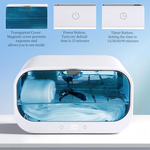 Nail Tool Cleaning Machine with UV Sanitizer and 12L Capacity - Double Layer Cabinet