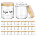 8 oz Glass Jars with Lids, 30 Pack Clear Small Glass Jars with Woodgrain Lids Leakproof Round Airtight Empty Cosmetic Travel Containers for Lotions Powders and Candle Making