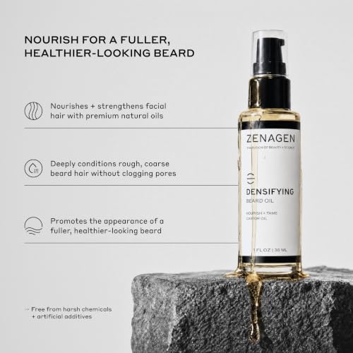 Densifying Beard Oil with Castor Jojoba Almond Avocado - Thicker Fuller Beard