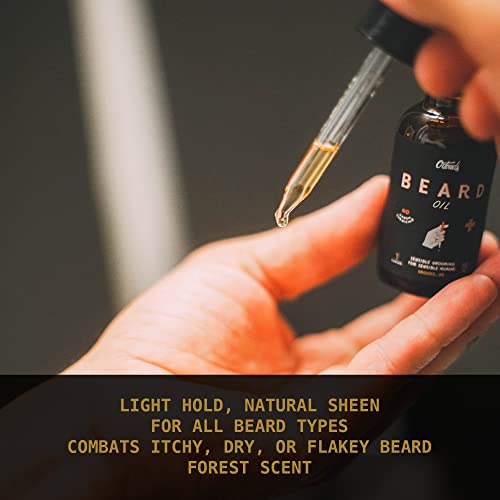 O'Douds Beard Oil for Men - Natural, Vegan Beard Conditioner & Mustache Oil with Jojoba Oil - Softens & Moisturizes Beards & Mustaches with Forest Scent (1oz.)