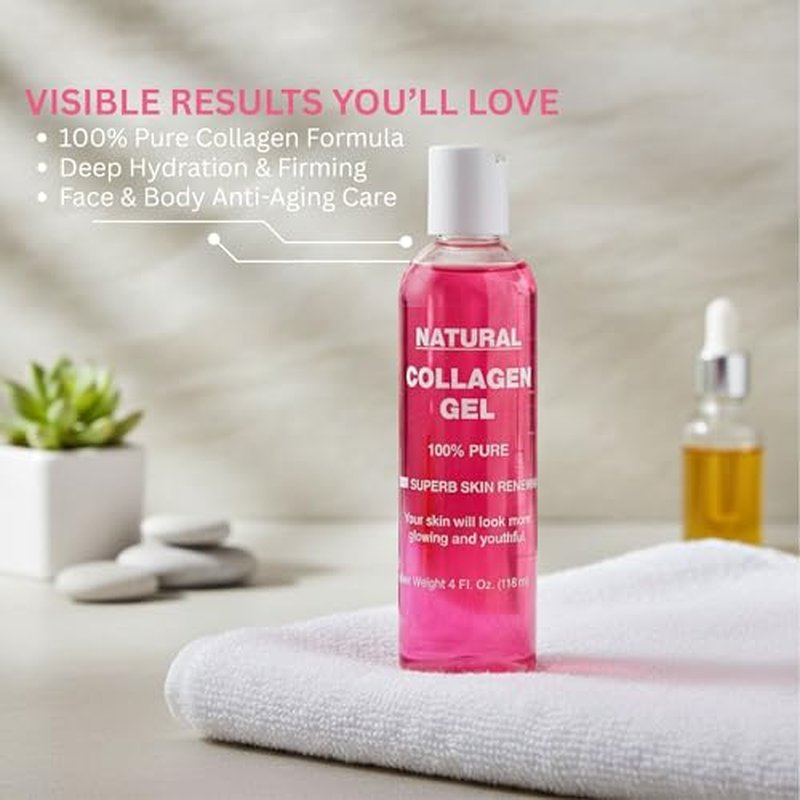 Cadie Natural Facial Collagen Gel 118 ml Organic Face Mask Beauty Care for Women Hydrating and Moisturizing Pure Dermal Collagen for Dry Or Rough Skin Get Healthier Younger Looking Skin 2 PACK