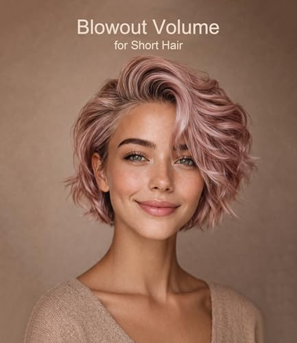 Farery Mini Thermal 1 Inch Curling Brush Pink for Short Hair Styling