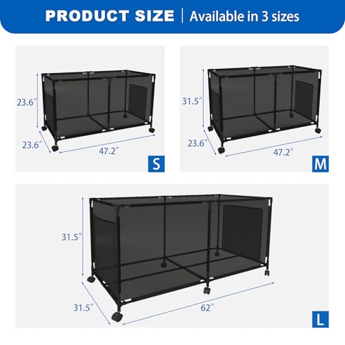 Large Pool Float Storage Rack - 271 Gallon Capacity, Metal Frame, Wheels