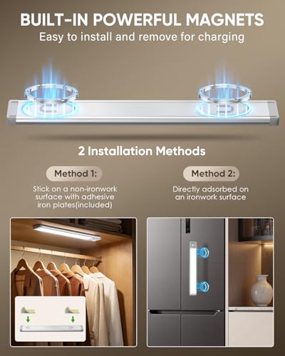 MCGOR Silver 14.7 Inch Wireless Motion Sensor Under Cabinet LED Light 5 Pack