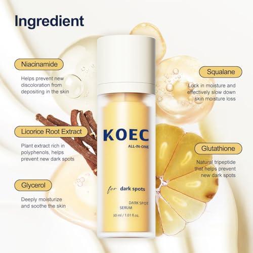 Dark Spot Treatment Serum with Retinol, Glutathione, Niacinamide, Mandelic Acid and Kojic Acid for Face, Natural Discoloration and Acne Scar Fading Solution£¬30ml