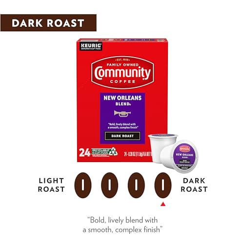 Community Coffee New Orleans Blend Coffee Pods - Dark Roast, 96 Count, Keurig Compatible